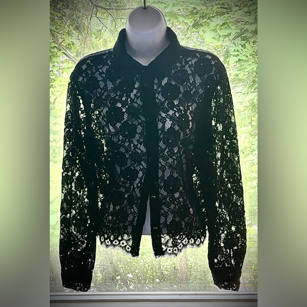 Elegant Black Lace Cardigan